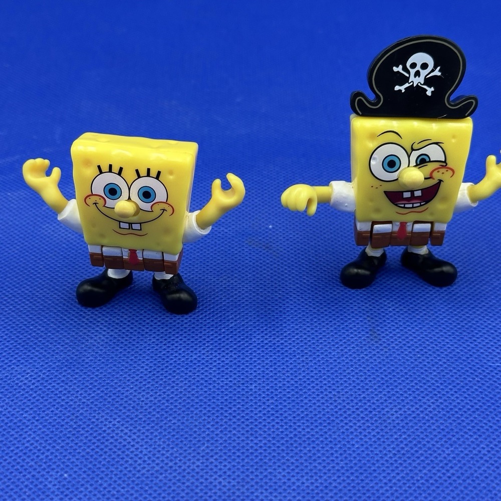 SpongeBob Square Pants Mini Figure Lot of 2 Viacom Nickelodeon 2" Arms Legs Move